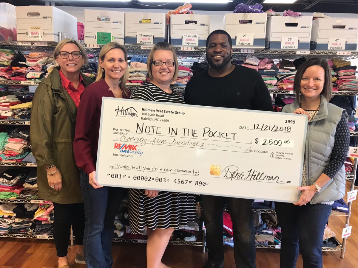 HREG Donation to Note in the Pocket