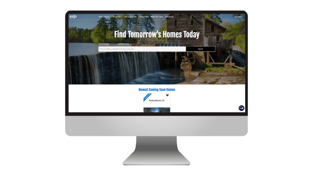 Coming Soon Homes Website Mockup